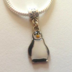 "PENGUIN" Dangling Charm Bead For European Style Chain Bracelets